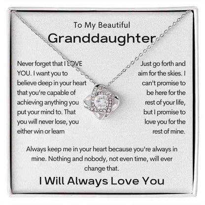 To My Granddaughter Love Knot Necklace