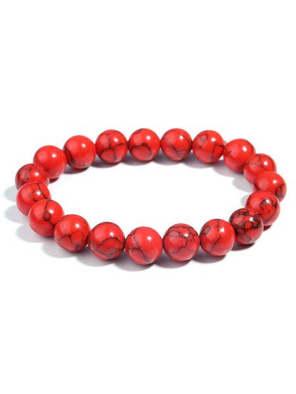 1pc Red Natural Stone Meditation Prayer Bracelet