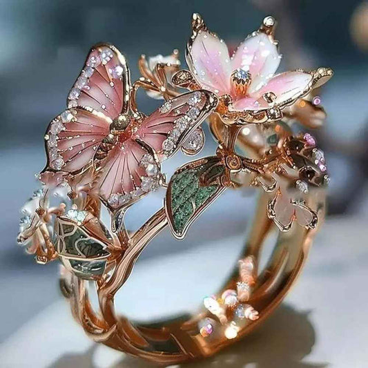 Non-Fading Crafts Vintage Butterfly Rings