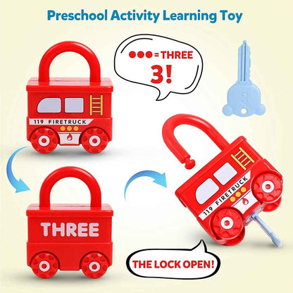 3Pcs Early Learning Lock Unlock Vehicle Toy with Keys