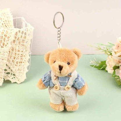 Cute Clothes Bear & Rabbit Plush Toy Keychain