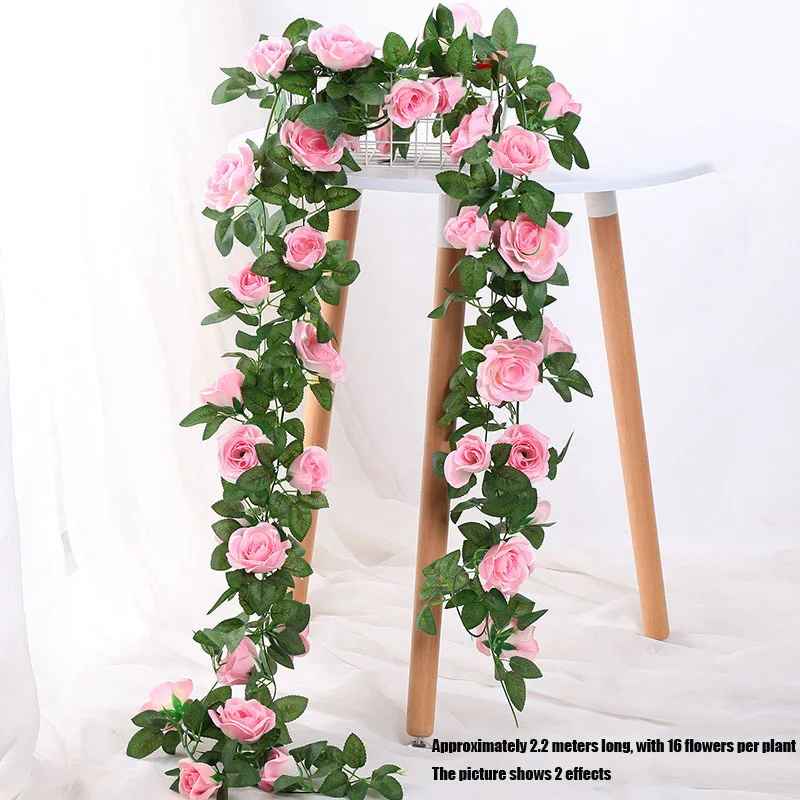 2.2m Artificial Rose Flower Vine Wedding Garland