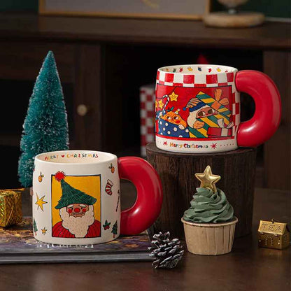 601-700mL Large Creative Christmas Ceramic Mug