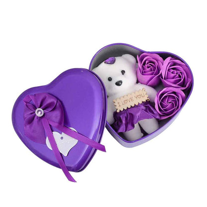 I Love You Bear with Artificial Rose Gift Box