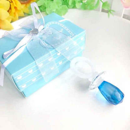 Big Crystal Pacifier Decor with Gift Box – Christening or Baby Shower Party Favor