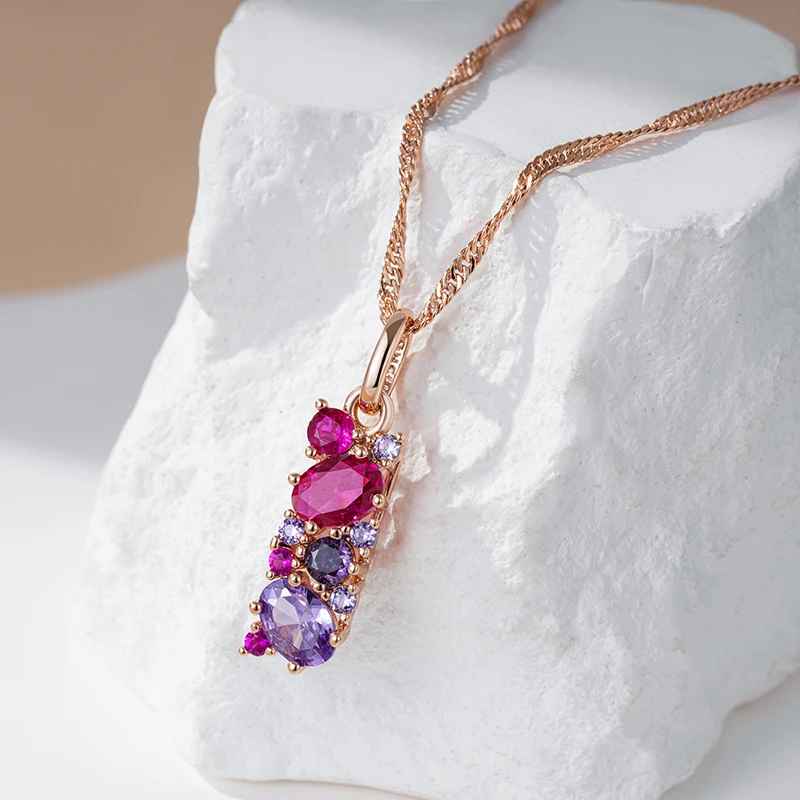 Mystical Purple Zircon Pendant Necklace