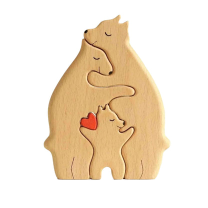 Wooden Custom Family Name Bear Puzzle Decor