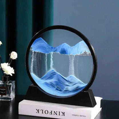 3D Moving Sand Art Round Glass Deep Sea Sandscape Hourglass