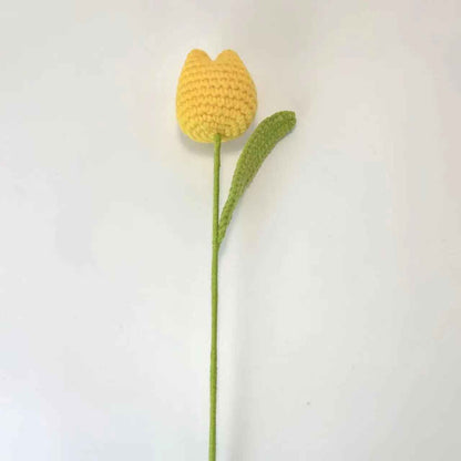 1PC Knitted Crochet Flower Tulip