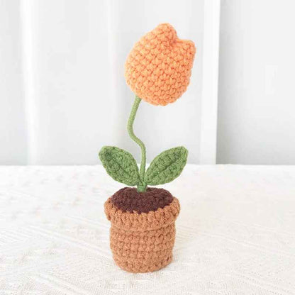 Cute Handcrafted Mini Crochet Potted Plant Decor