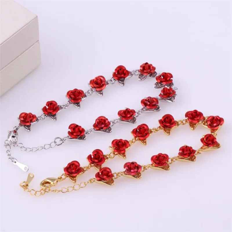 Romantic Adjustable Rose Link Chain Bracelet