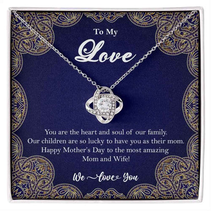 To My Love Soulmate Stainless Steel Love Knot Necklace