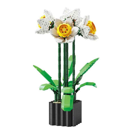 City Creativity Bouquet Flower Potted Plant Building Blocks