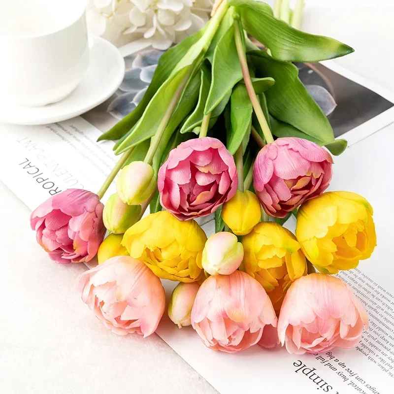 Eternal 40CM Silicone Artificial Tulip Flower Bouquet