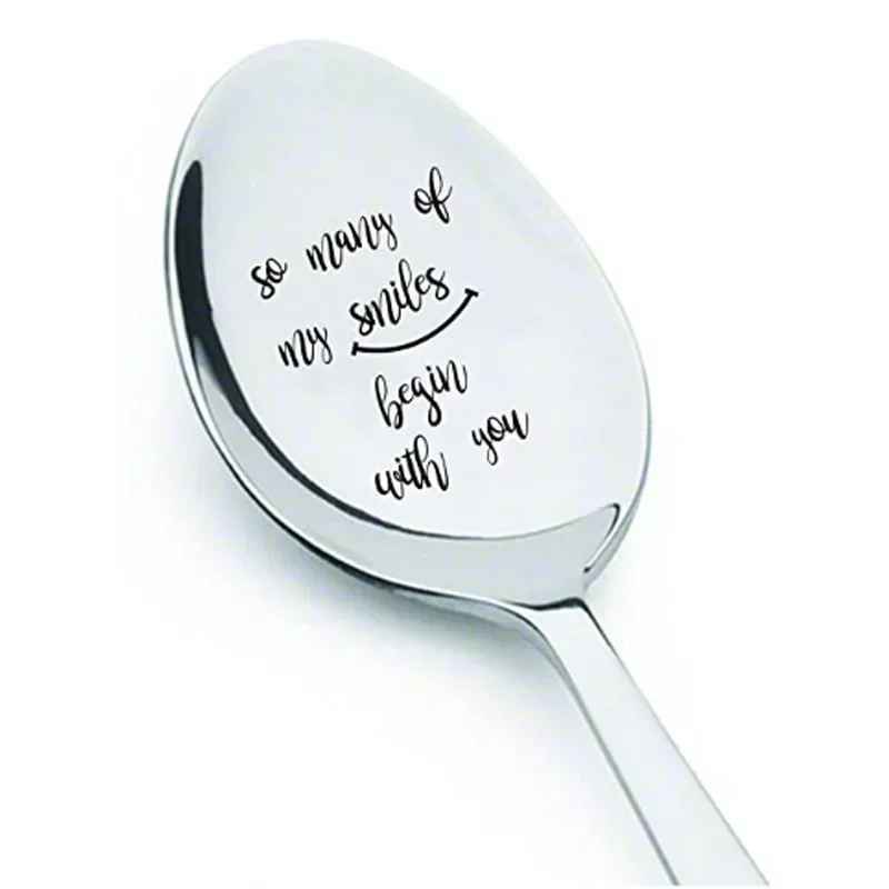 Sweet Love Letter Stainless Steel Milk Coffee Spoon – Wedding Souvenir or Anniversary Gift for Girlfriend/Boyfriend