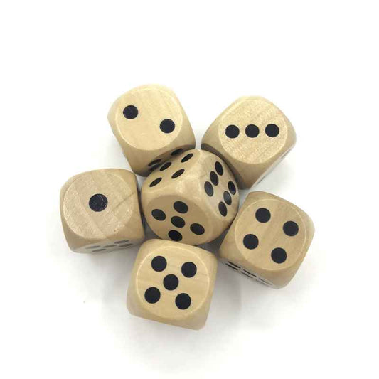 5Pcs High-Quality 25mm Wooden Solid Dice