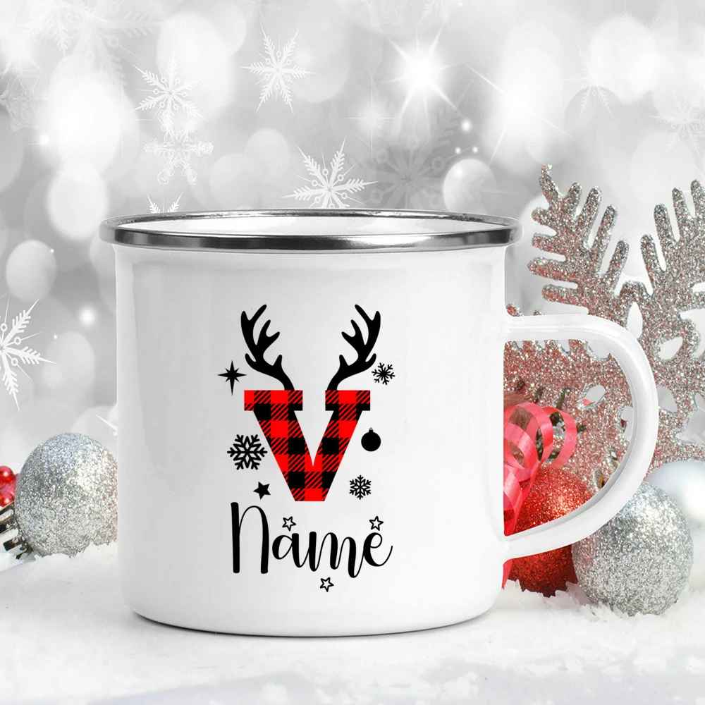 360mL Personalized Christmas Enamel Name Mug