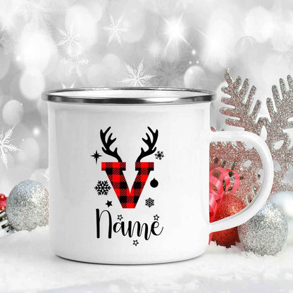 360mL Personalized Christmas Enamel Name Mug