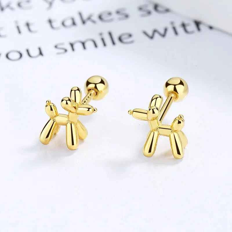 Balloon Dog Geometry Ear Studs