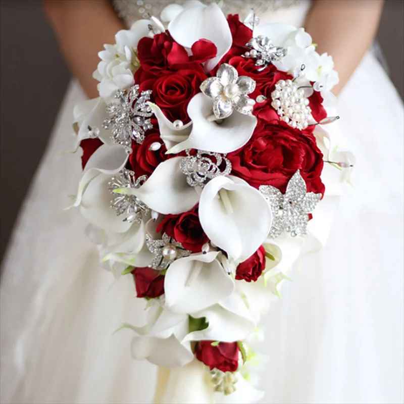 Wedding Bride Artificial Calla Lily Flower Bouquet