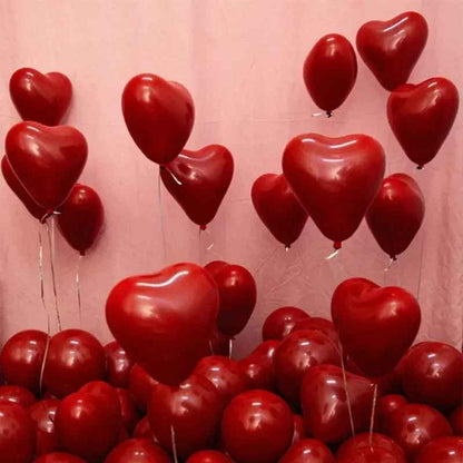 50/10pcs 10-inch Red Heart Inflatable Latex Balloons