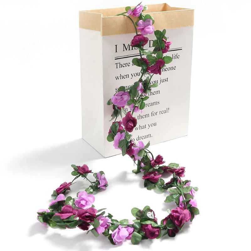 2.5m Artificial Silk Rose Flower Vine Wedding Garland