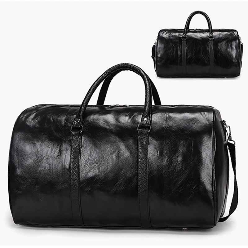 Large Leather Duffle Travel Bag