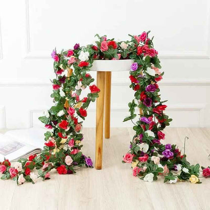 2.5m Artificial Silk Rose Flower Vine Wedding Garland