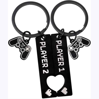 Cute Gamer Couple Key Chain