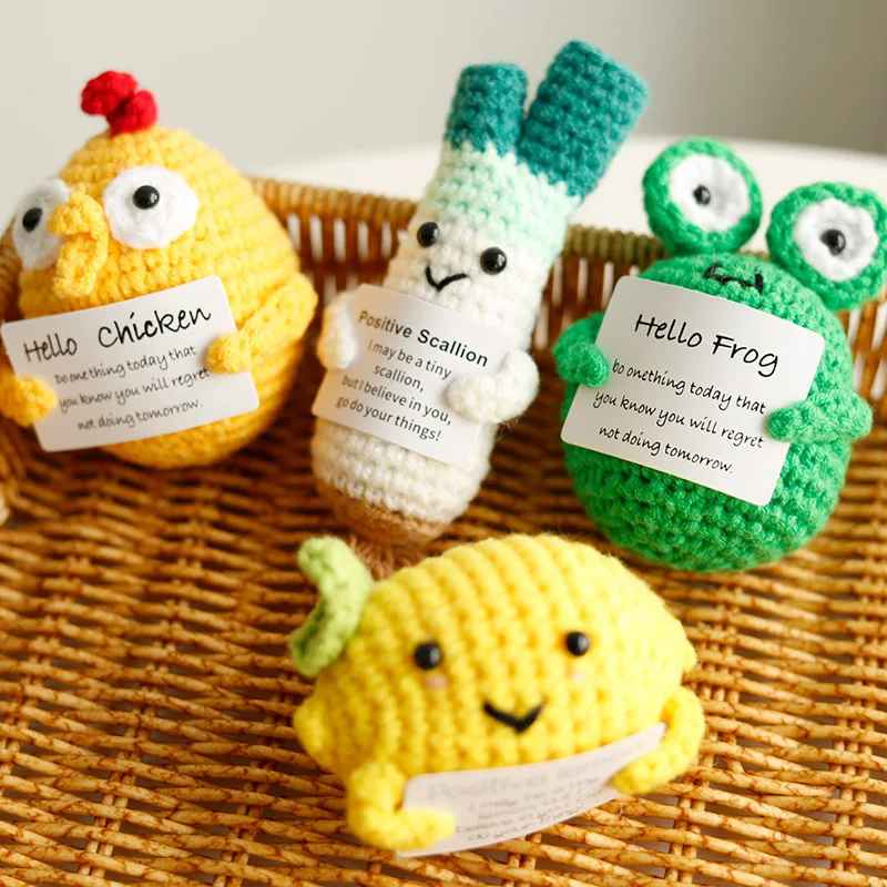 Cute Mini Handwoven Positive Energy Knitted Plush Dolls