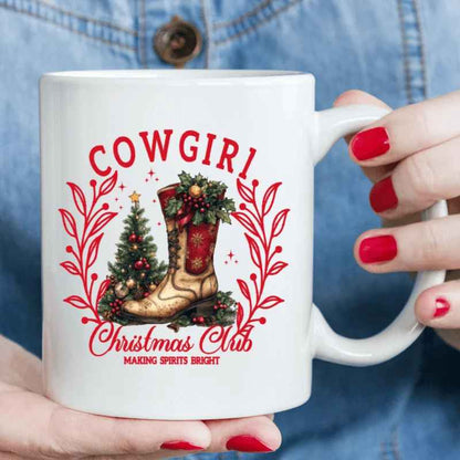 1pc 320ml Cowgirl Christmas Club Ceramic Mug