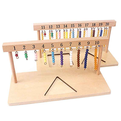 Montessori Numbers 1-20 Hanger & Color Beads Teaching Math Toy