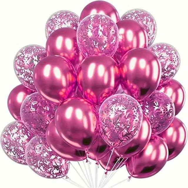 20Pcs Metallic Confetti Latex Party Balloons