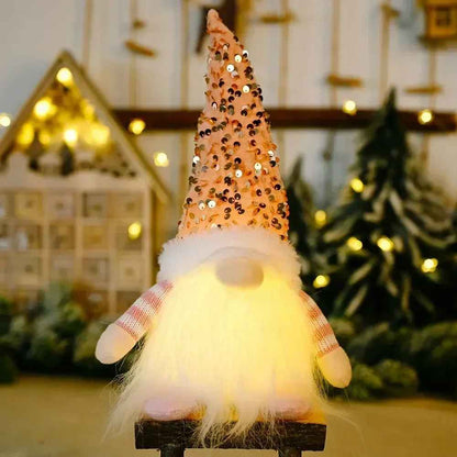 Glowing Knitted Gnome Plush Doll with LED Night Light