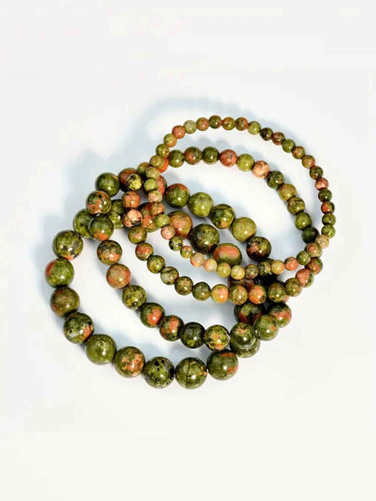 1pc Natural Unakite Beads Bracelet