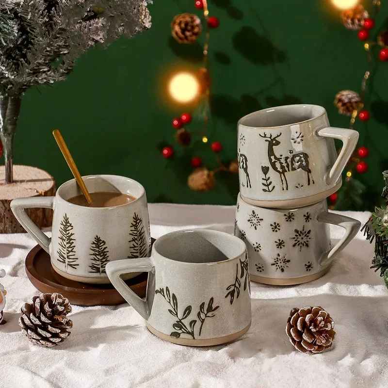 Christmas Creative Nordic Style Retro Ceramic Mug