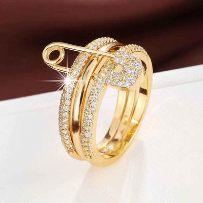 Three Layer Zircon Pin Ring