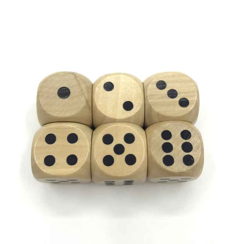 5Pcs High-Quality 25mm Wooden Solid Dice