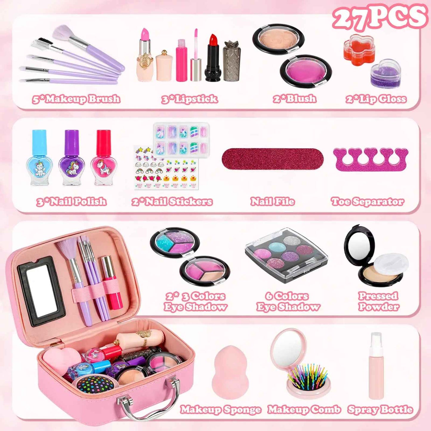 27pcs Children’s Washable Makeup Set Toy