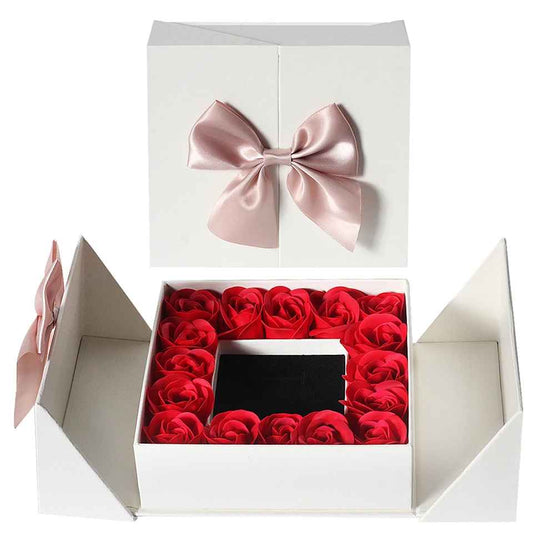 16 Roses Double Door Proposal Artificial Soap Flowers Gift Box