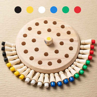 Wooden Memory Match Stick Chess Color Game Board Puzzle