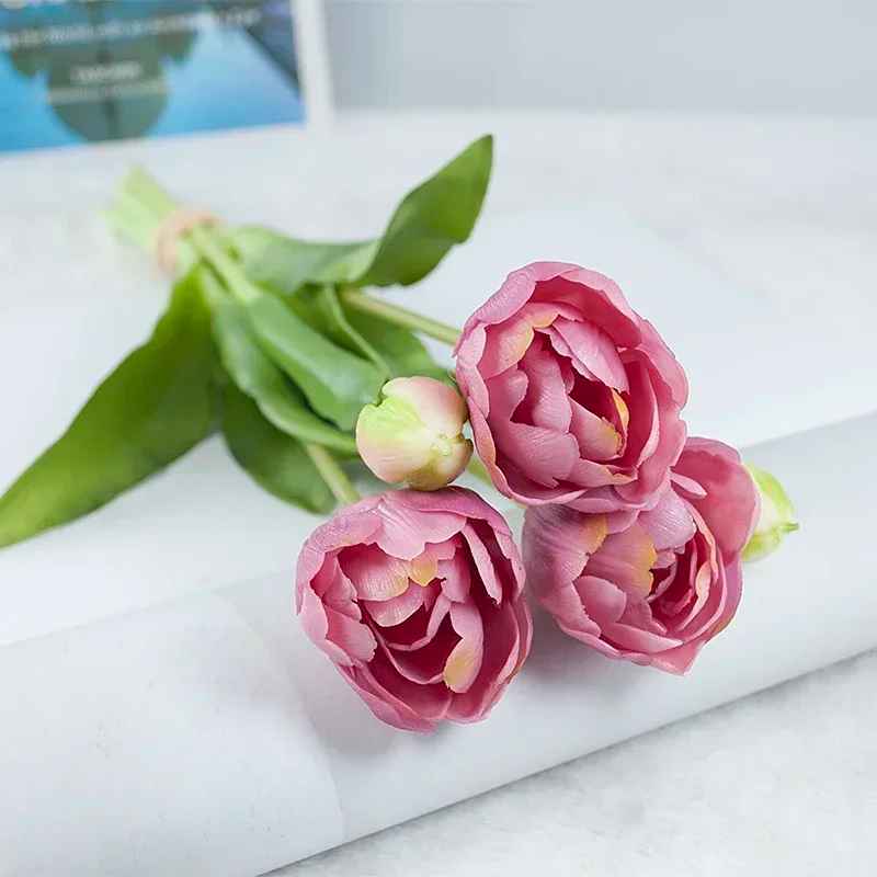 Eternal 40CM Silicone Artificial Tulip Flower Bouquet