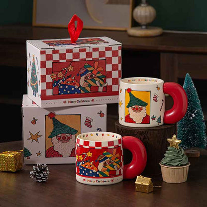 601-700mL Large Creative Christmas Ceramic Mug