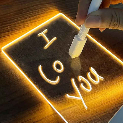 Creative LED Note and Doodle Board USB Night Light with Pen