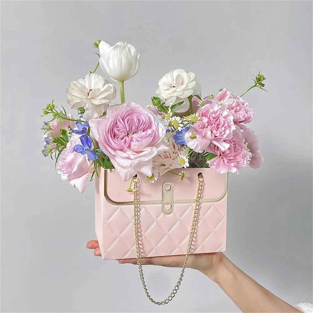 Portable Flower Tote Gift Bag – Foldable, Long-Lasting Rose Flower Box for Party, Wedding, Valentine’s Day Gift Packing