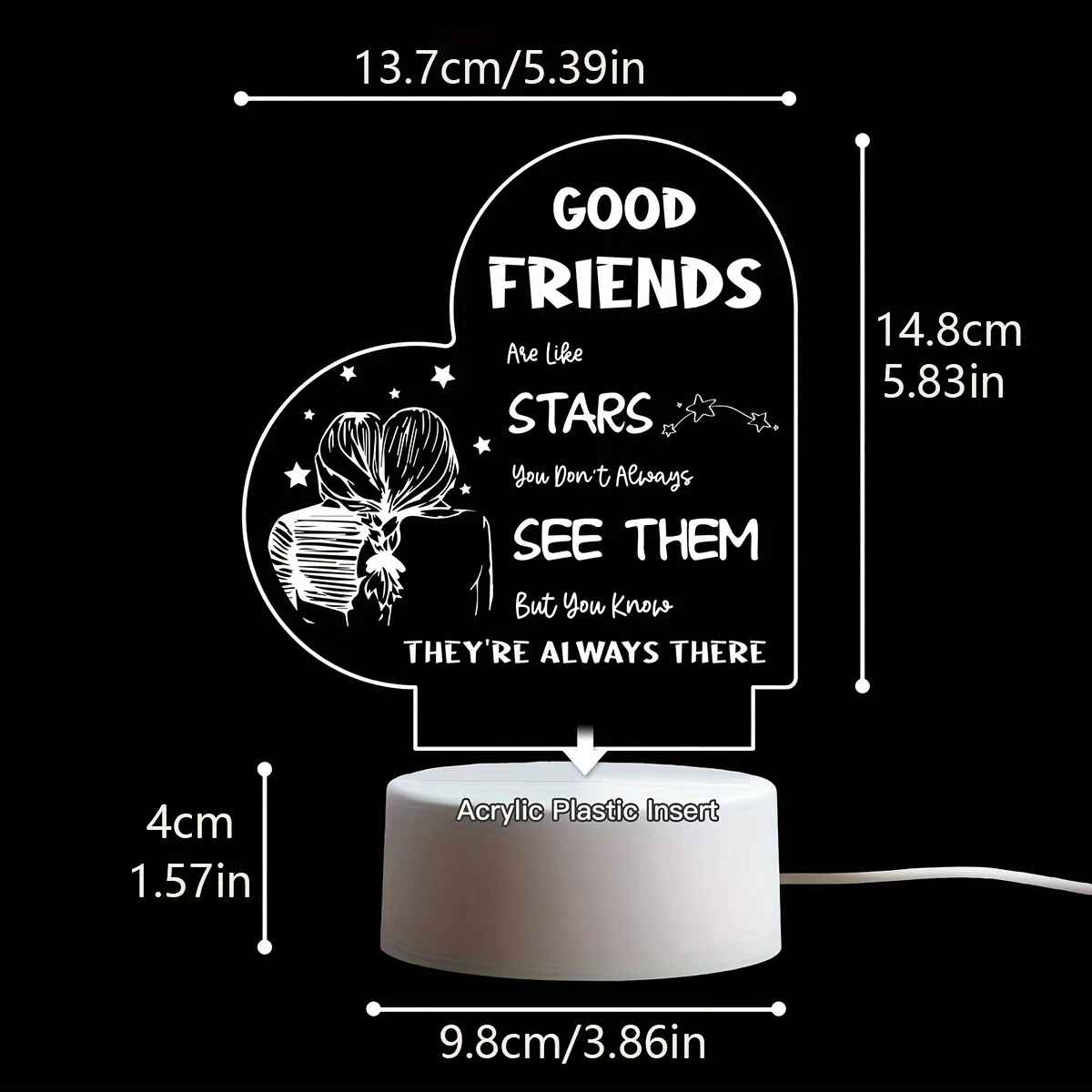 Best Friend Friendship LED Night Light