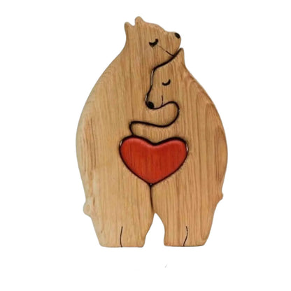 Wooden Custom Family Name Bear Puzzle Decor