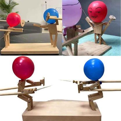 Two-Player Balloon Wooden Bamboo Man Battle Game