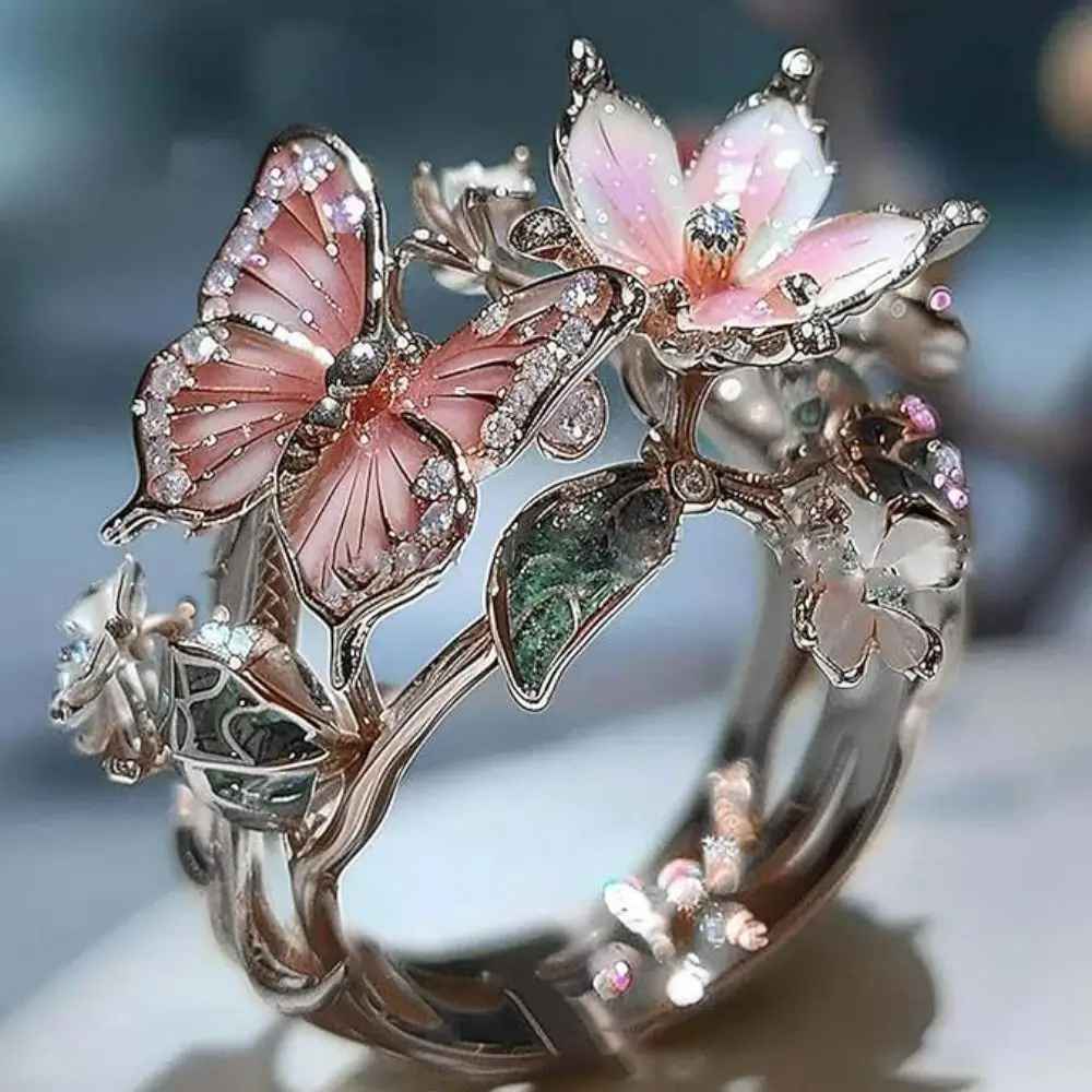 Non-Fading Crafts Vintage Butterfly Rings