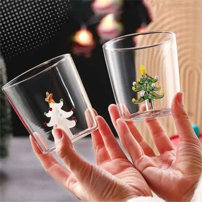 3D Christmas Tree Glass Cup